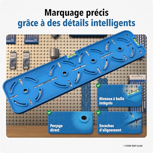 Gabarit de perçage prise électrique 68 mm boîte encastrée + niveau – vue 4