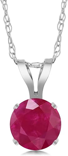 Gem Stone King Collar con colgante de piedra natal redonda de oro amarillo de 14 quilates de 0.197 in Collar de oro para mujer Con cadena de oro