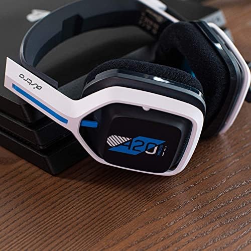 ASTRO Gaming A20 Wireless Headset Gen 2, Lightweight and Damage Resistant, Flip-To-Mute Microphone, +15 Hour Battery Life, 15 m Range, for PlayStation 5, PS4, PC, Mac - White/Blue
