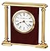 Howard Miller Rosewood Encore Bracket Table Clock 645-104 ? Rosewood Hall Finish, Fluted Brass Columns Top & Base, Antique Home Decor, Quartz Movement