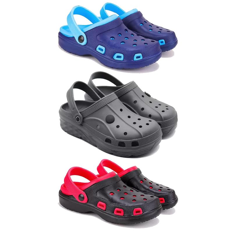 WINGSCRAFT Lightweight Classic Clogs || Sandals with Slider for Men-Combo(3)-3019-3097-3017-8 Red-7464 (B0D9QXTBSB) Amazon Price History, Amazon Price Tracker