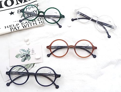 Image of Round Reading Glasses for Women Men Blue Light Blocking Circular Readers Unisex Ultra Lightweight Circle Eyeglasses