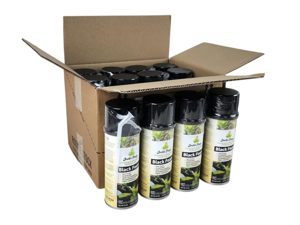 Josh's Frogs Vivarium & Pond Build Foam Sealant - Black (12 oz.) | 12 Count CASE