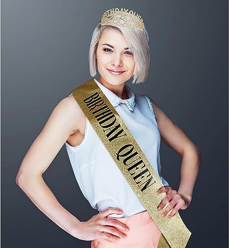 Shining Diva Fashion Stylish Birthday Sash and Crown Pack of