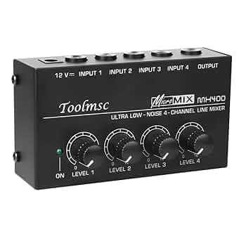 Amazon | ラインミキサーMX400、Toolmscミニオーディオミキサー