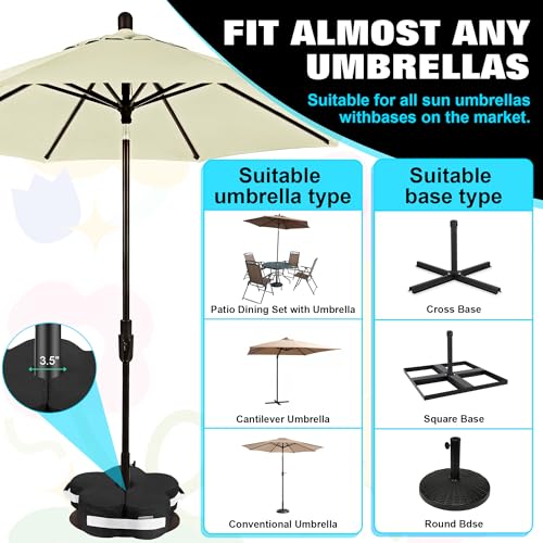 Lawn Social Umbrella Base Weight Bag, Round Heavy Duty Sand Bags for Cantilever Patio Umbrella, Universal Fit for Any Offset Design, Stabilize and Secure Umbrella (Sand Not Included) by Lawn Social - Used condition - Image 6