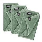 SCHÖNER WOHNEN Gästehandtücher 30x50 grün - Frottee Gästetuch Set im 3er Pack - Gesichtstücher Baumwolle Öko-Tex - klein - für Bad, WC, Baby, Kinder & Fitnessstudio - schnelltrocknend