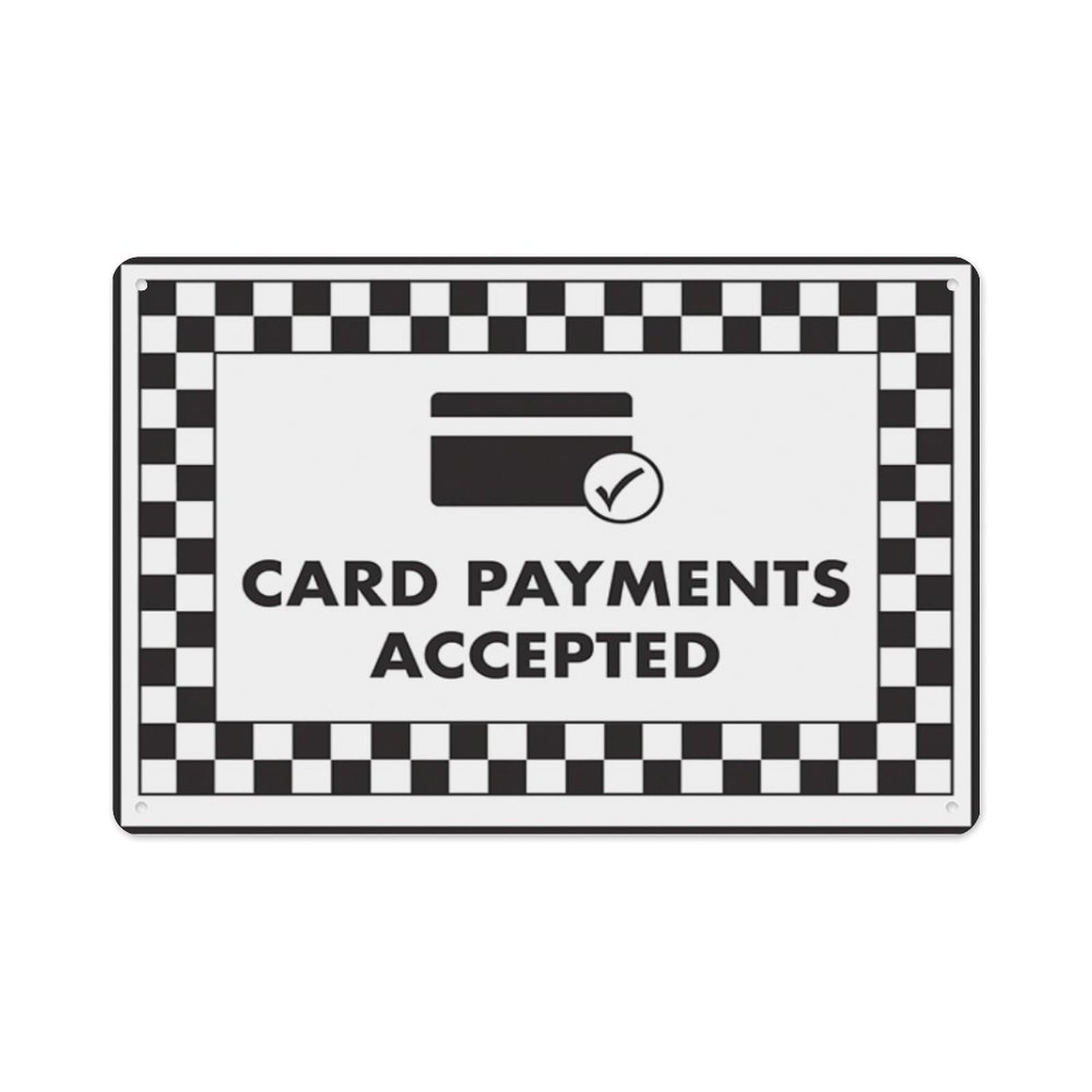 peiyeety Card Payments Accepted Card Symbol Aluminum Tin Warning Signs For Home Outdoor Garden 12X16 Inches