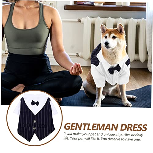 Costume de père noël pour chien navy lors des fêtes de fin d'année en famille