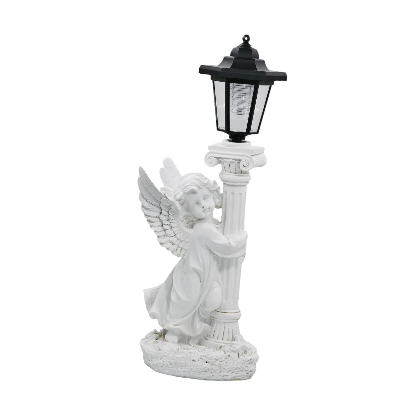 Fenteer Estatua con Pilar Romano Y Linterna Regalos para Mujeres Y Mamás. Escultura de Resina para Decoración de Exteriores, Izquierda