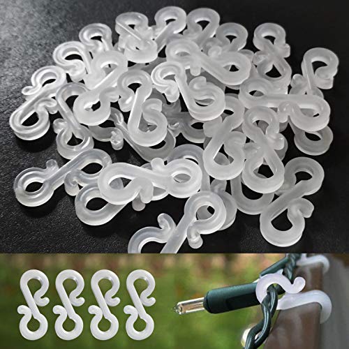Image of BYSMAH Gutter Hooks for Outdoor Lights, 30 Pack Heavy Duty Christmas Light Clips, Weatherproof S-Clips for Hanging String, Icicle & Curtain Fairy Lights (white)