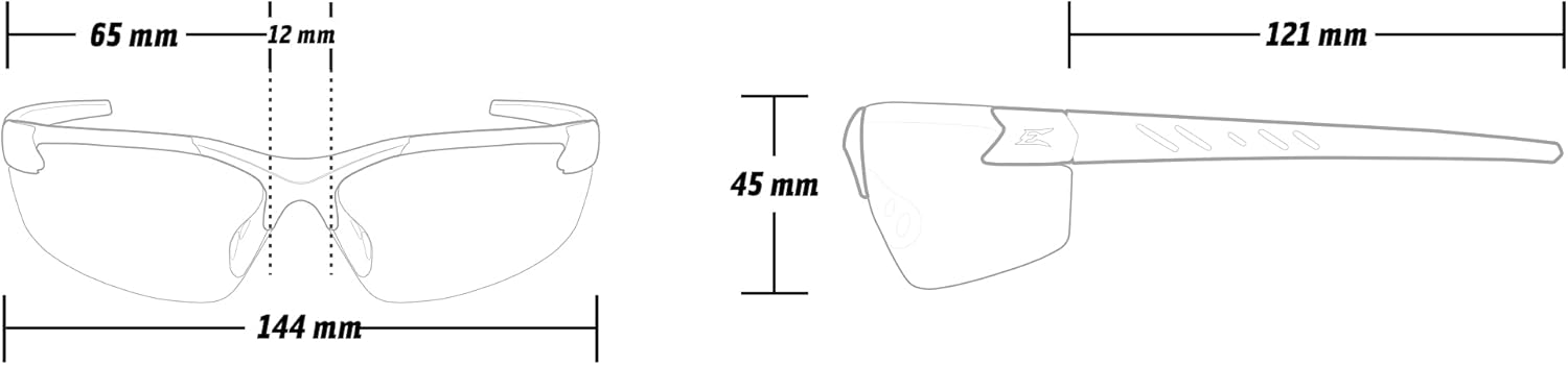 Edge DZ111VS-G2 Zorge G2 Wrap-Around Anti-Fog/Vapor Shield Safety Glasses, Anti-Scratch, Non-Slip, UV 400, Military Grade, ANSI/ISEA & MCEPS Compliant, 5.04" Wide, Black Frame/Clear Lens