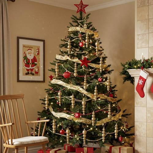 Décorations de sapin de Noël en bois chic pour fêtes boho