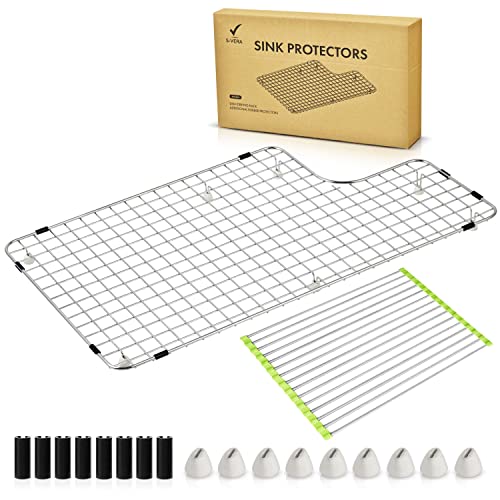 SINK RACK Compatible with Kohler Sink K 5826 and K 5827 - SINK PROTECTOR for whitehaven sink (ONE PIECE) - SINK GRID for Kohler sink - GIFTS: BIG Drying rack 21 and additional rubber protectors