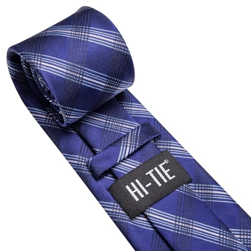 Image of Hi-Tie Men 63inches Tie Set Extra Long Necktie Paisley Tie Pocket Suqare Cufflinks Big and Tall Men Tie