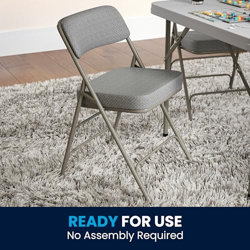 Flash Furniture 2-HA-MC320AF-GRY-GG Pack Hercules Series Premium Curved Triple Braced & Double Hinged Gray Fabric Metal Folding Chair thumb #8