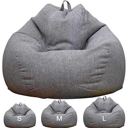 Large Small Lazy Sofas Cover Chairs Without Filler Linen Cloth Lounger Seat Bean Bag Pouf Puff Couch Tatami Living Room Beanbags (Black, 70X80Cm) #TOP7