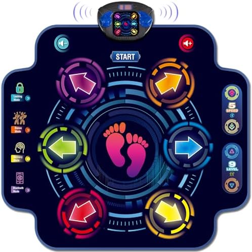 maysida Bluetooth Tanzmatte Kinder Spielzeug für Kinder ab 3-12 Jahre mädchen, Musikmatte mit 6 Tasten, 9 Schwierigkeitsstufen, 3 Modi, Kreative Weihnachts Geburtstagsgeschenke für