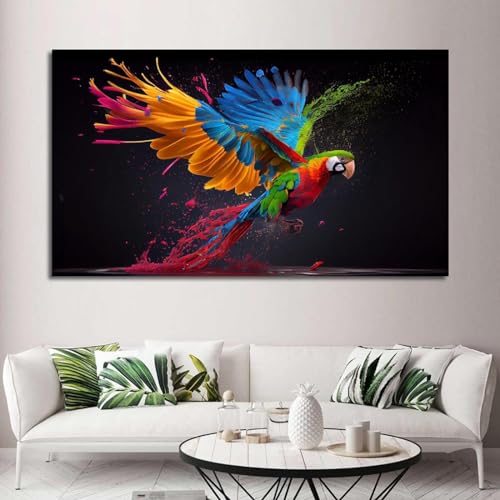 YLHKME Tableau Animaux Perroquets,Affiche Toile Tableau Decoration Murale Salon,pour Chambre Cuisine Bureau, Deco Maison, sans Cadre (Frameless,60X90CM)