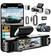 BOTSLAB Dashcam Auto 4 Kanal mit Parküberwachung, 360° Dashcam mit GPS, 5.8GHz WiFi,3.18" IPS-Bil...