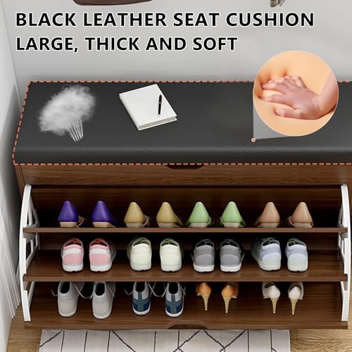 Banc à chaussures design gris idéal pour ranger le salon et la chambre - 5