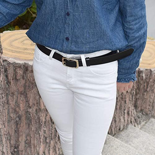 Vonsely Leather Belts For Women, Genuine Leather Womens Belts With Gold Buckle, 105Cm Black Belt #TOP4