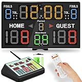 Spolehli Football Scoreboard Multisport Scoreboard Battery Powered with Control Panel Outdoor Highlight Basketball Scoreboard for League Wrestling Tournament Soccer