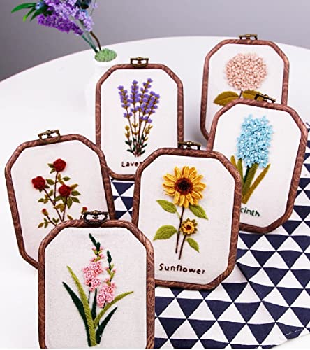 Square Embroidery Hoop - 3 Pieces 6*4.5 Inch Resin Embroidery Hoop Frames, Youci Cross Stitch Frames For Display Sewing Craft Hanging Decorative Embroidery Hoop #TOP6