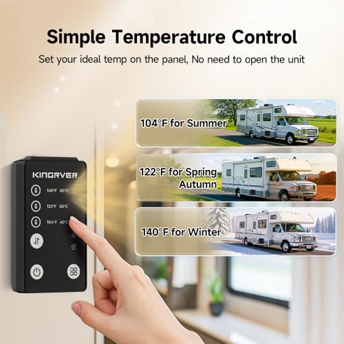 Image of KINGRVER 6 Gallon RV Hybrid Water Heater, Electric & Gas Heating Options - Use Separately or Together for Faster Hot Water, Porcelain-Lined Steel Tank with Direct Spark Ignition (DSI)