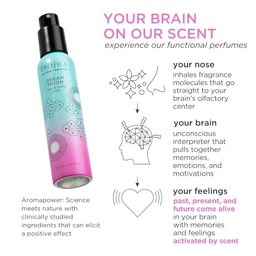 Image of Pacifica Hair & Body Mist - Mini Dream Moon Hair & Body Spray for Women - Body Mist Perfumes for Women - Hair Perfume - Alcohol-Free Spray Designed For Head-To-Toe Wear, Vegan & Cruelty-Free, 2 Fl Oz
