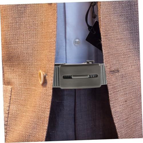 Men's Reversible Nylon Ratchet Belt Adjustable Automatic Buckle Web Belt for Jeans and Golf Versatile Grey Color Comfortable Fit for Waist2