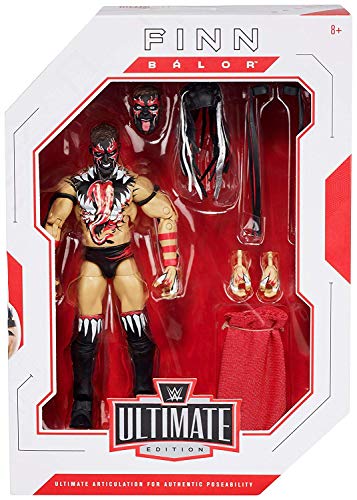 WWE Finn Balor Ultimate Edition Wave 3 Multiple-Pose 6-inch Action Figure with Entrance Gear, Extra Heads & Swappable Hands ​