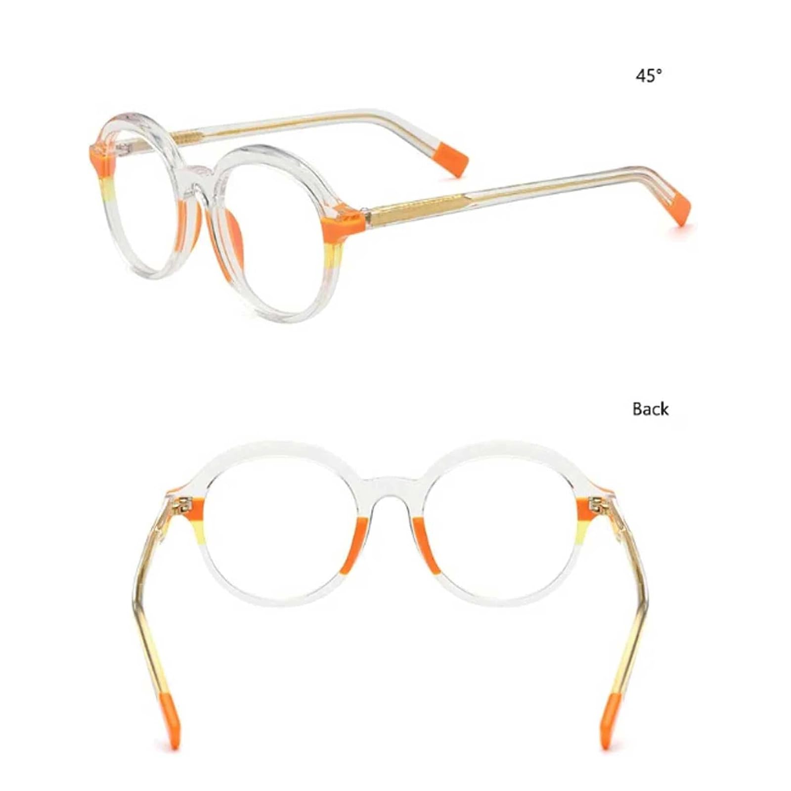 Okrągłe oprawki okularów octanowe oprawki do okularów ultralekkie okulary z soczewkami oprawki okularów vintage uniwersalne oprawki do okularów, przezroczyste