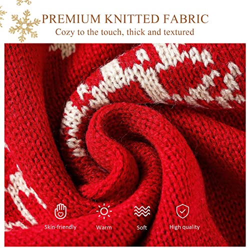 Knitted Scarf For Women Winter Reversible Christmas Reindeer Antler Snowflake Long Pashmina Scarves Shawl Thickened3