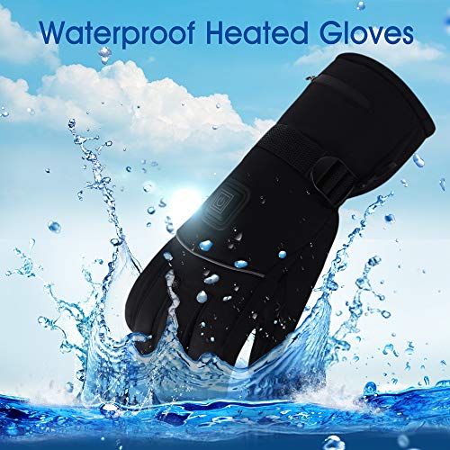 Spring Heated Gloves,Electric Rechargeable Battery Power Waterproof Touchscreen Heated Gloves for Men Women, 3 Heating Temperature Adjustable Thermal Gloves for Skiing Hunting Fishing Camping Cycling