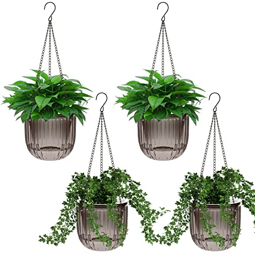 Meanplan 4 Pcs Self Watering Hanging Planter Indoor 6.5 Inch