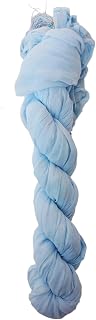 shriliya pure chiffon solid sky blue plain color daily use 2.25 metre dupatta stole chunni lace border pom pom or chain la... Price In India