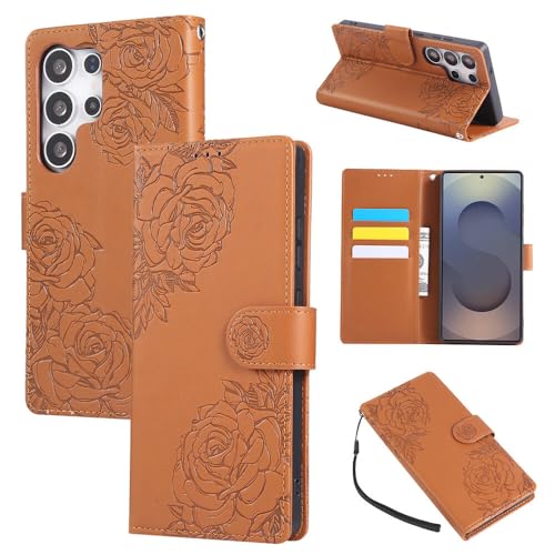 Étui compatible avec Samsung Galaxy S23 FE marron idéal pour le bureau