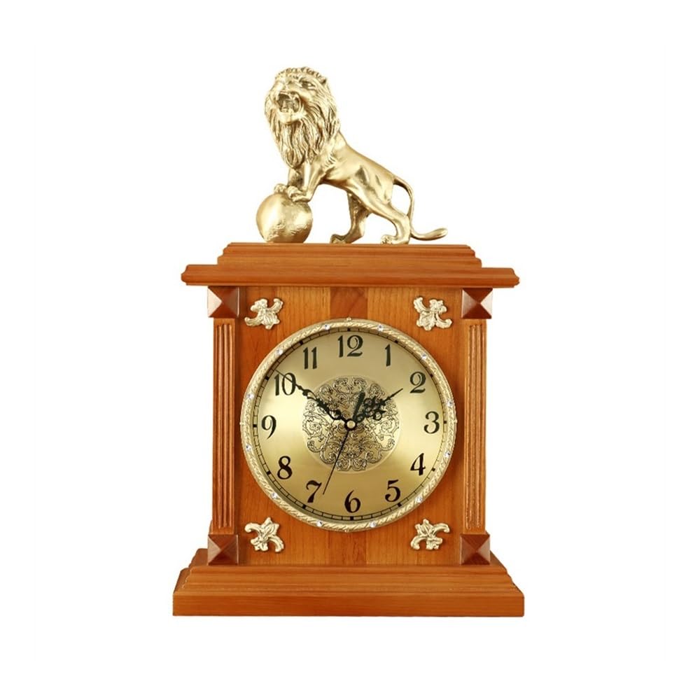 shangguanyun456 Vintage table clock Vintage Desk Clock Brass Antique Seat Office Silent Home Decorations for Living Room, Bedroom,Shelf
