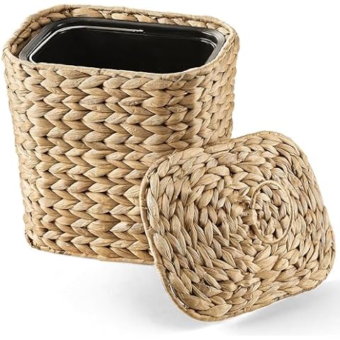 Tidita Wicker Waste Basket with Lid Cover