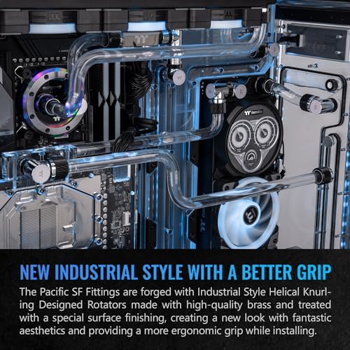 Image of Thermaltake Pacific SF Female to Male 30mm Extender Silver Black /DIY LCS /Fittings CL-W393-CU00SL-A