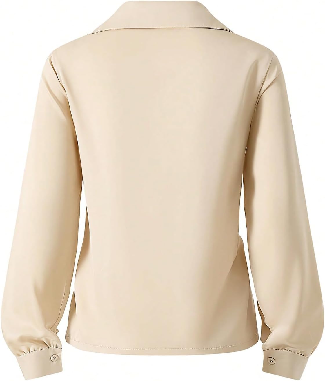 Women's Dressy Satin Drape Collar T Shirt Long Sleeve Elegant Tops Fall Outfits - Image 4