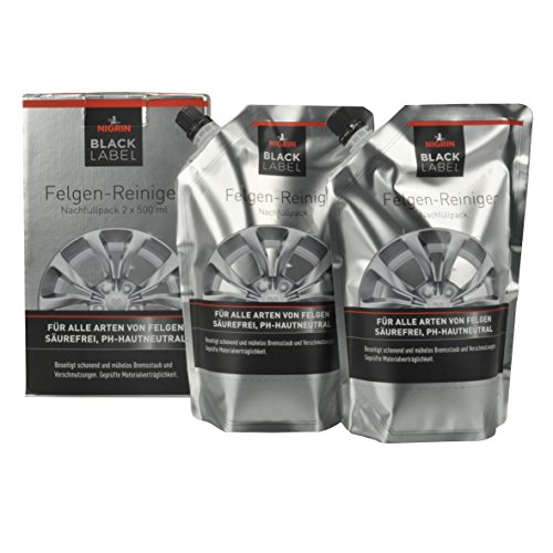 Preisvergleich Produktbild NIGRIN Black Label 72061 Felgenreiniger Nachfüllpack 2x 500 ml