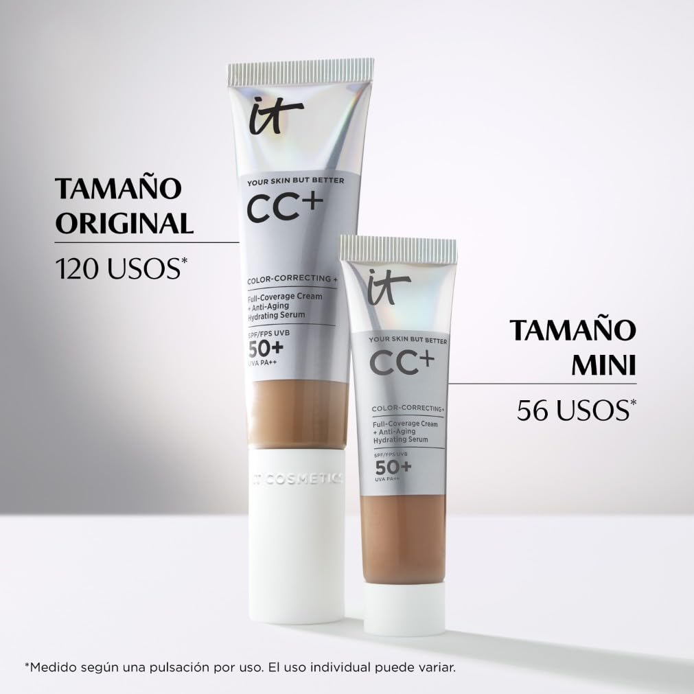 IT Cosmetics, Base de Maquillaje, Tratamiento Antiedad e Hidratante con SPF50+, Cobertura Total, Acabado Natural, 12 Tonos Disponibles, Medium, YSBB CC+, 12ml — view 9