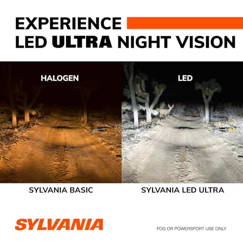 SYLVANIA H1 LED Ultra - Fog Lights For Cars and Trucks - Headlight Bulbs for Off Road Powersports - 6000k Cool White LED Light - Maximum Lifespan - No Polarity - DIY Upgrade