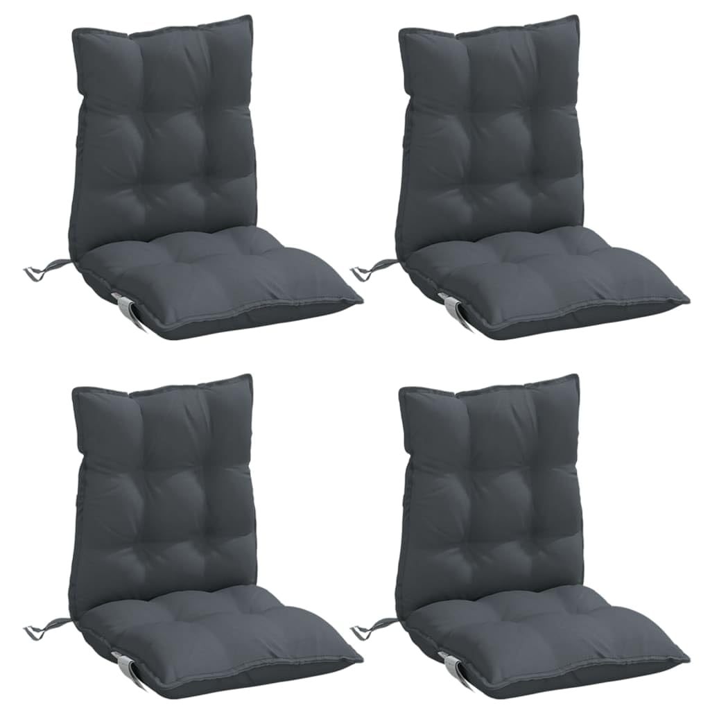 vidaXL Cojines de Silla Respaldo bajo 4 uds Tela Oxford Gris Antracita