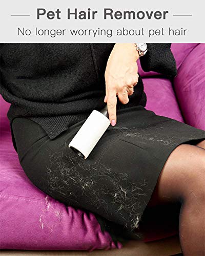 Image of House of Quirk Lint Rollers Brush Reusable Sticky Picker Cleaner Roller Easy-Tear Sheets Pet Hair Lint Roller 10cm Sheet Set of 3 Rolls 180 Sheets, 60 Sheets Each roll Lint Roller Remover - Blue