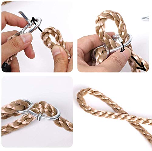 Ymeibe Heavy Duty Swing Hanger with 60\'\' Length Adjustable Nylon Rope/Hammock Hanging Tree Strap for Indoor Ceiling/Outdoor Swings/Punching Bag/Yoga Training/Playground Set Accessories - Thumbnail 3