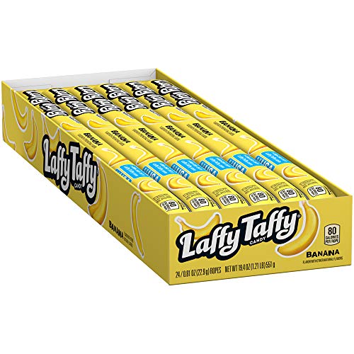 image for Laffy Taffy Rope Candy, Banana Flavor, 0.81 Ounce Ropes (Pack of 24), 