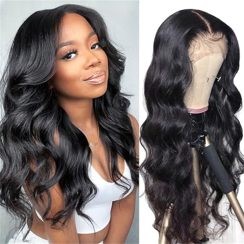 MOTIM Long Black Wigs Natural looking Wig Synthetic Curly Wavy Hair Replacement Wigs for Daily Party Use